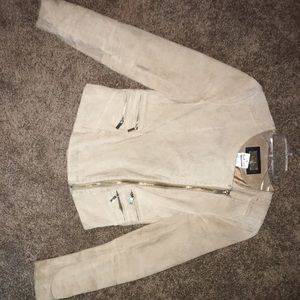 Used MNG genuine leather jacket